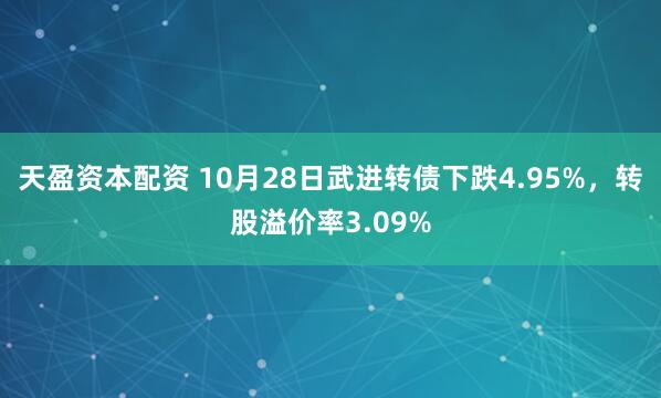 天盈资本配资 10月28日武进转债下跌4.95%,转股溢价率3.09%