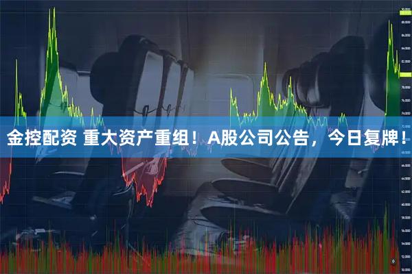 金控配资 重大资产重组！A股公司公告，今日复牌！