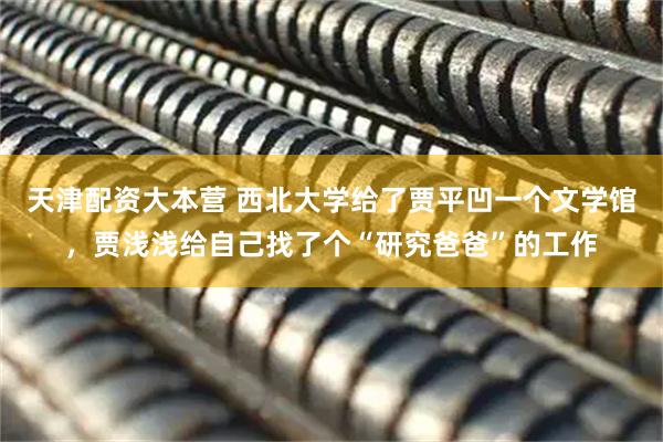 天津配资大本营 西北大学给了贾平凹一个文学馆,贾浅浅给自己找了个“研究爸爸”的工作